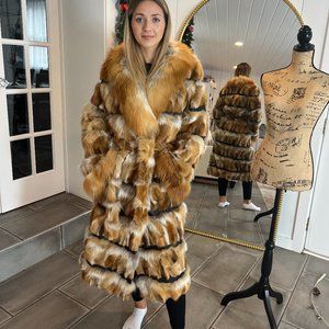 Sioga Bros Red and Black Fur Coat